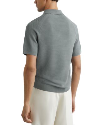 Estate Short Sleeve Half Zip Textured Polo