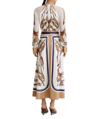 Ellie Placement Scarf Print Midi Dress