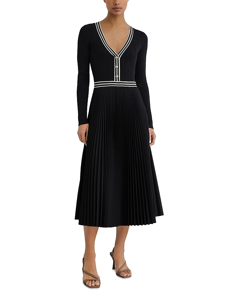 Reiss Gaia Knit Woven Mix Dress