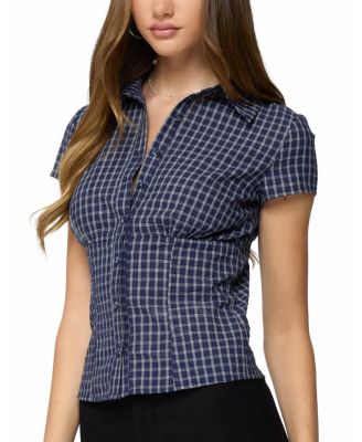 Oriya Gingham Tailored Button Up Shirt