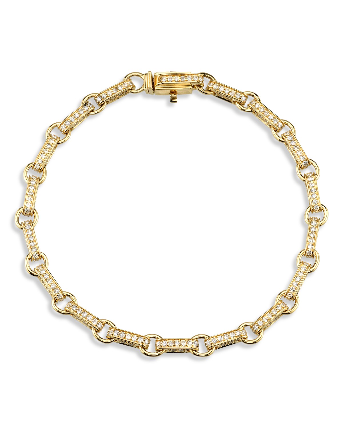 14K Yellow Gold The Solara Diamond Bar Link Bracelet