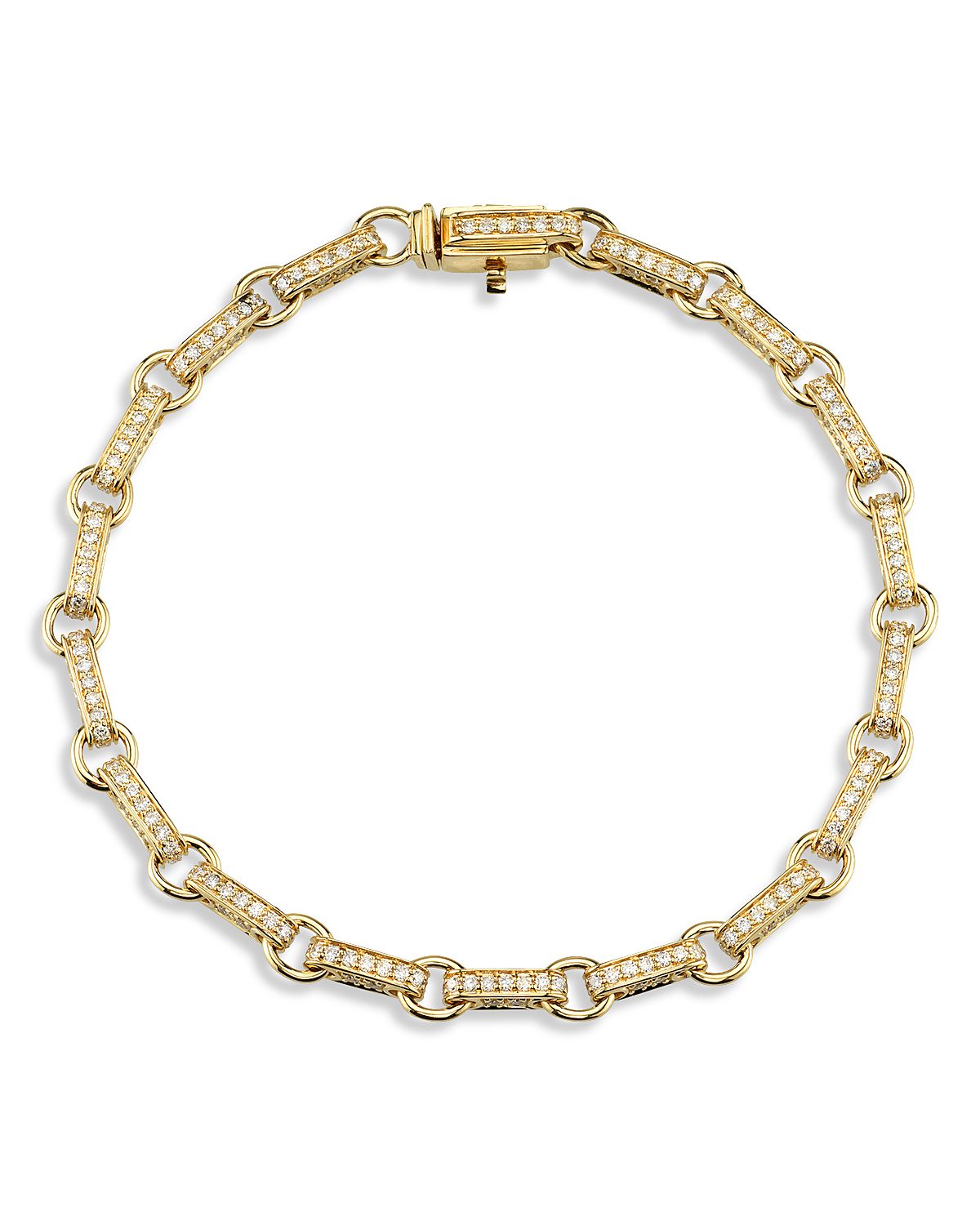 Sydney Evan 14K Yellow Gold The Solara Diamond Bar Link Bracelet