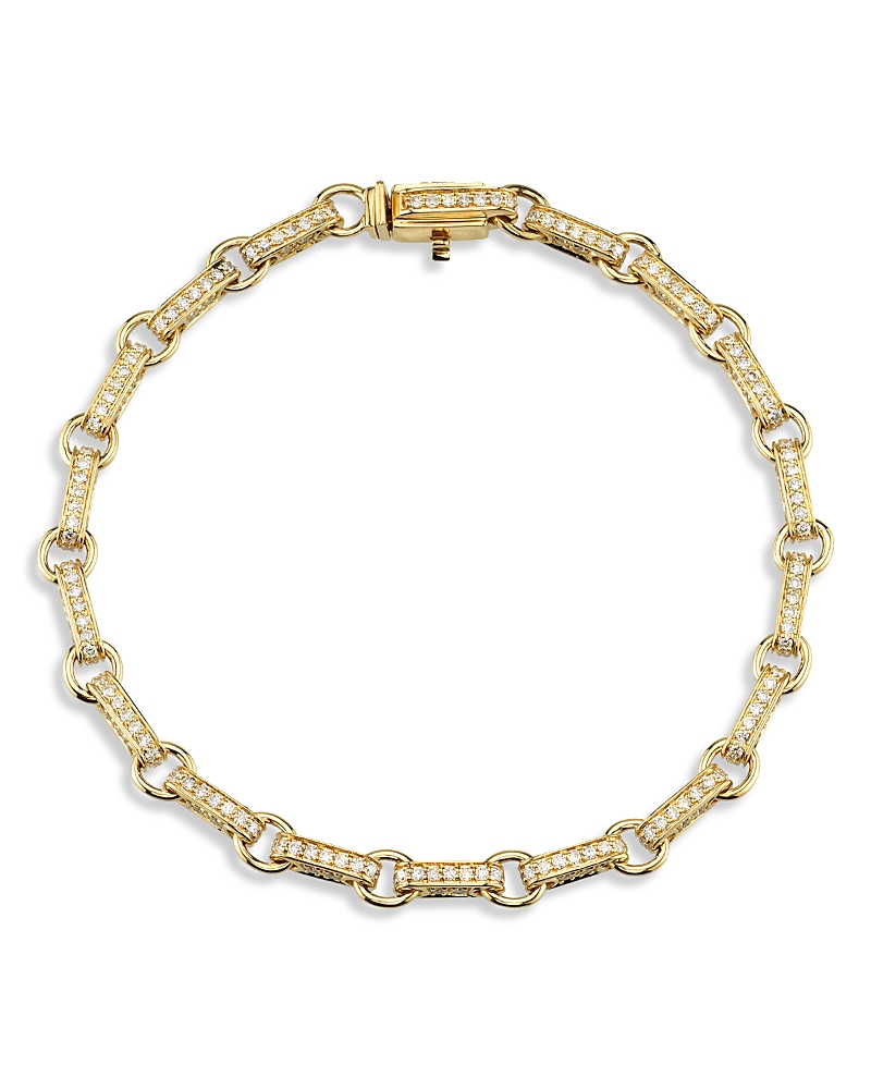 Sydney Evan 14K Yellow Gold The Solara Diamond Bar Link Bracelet