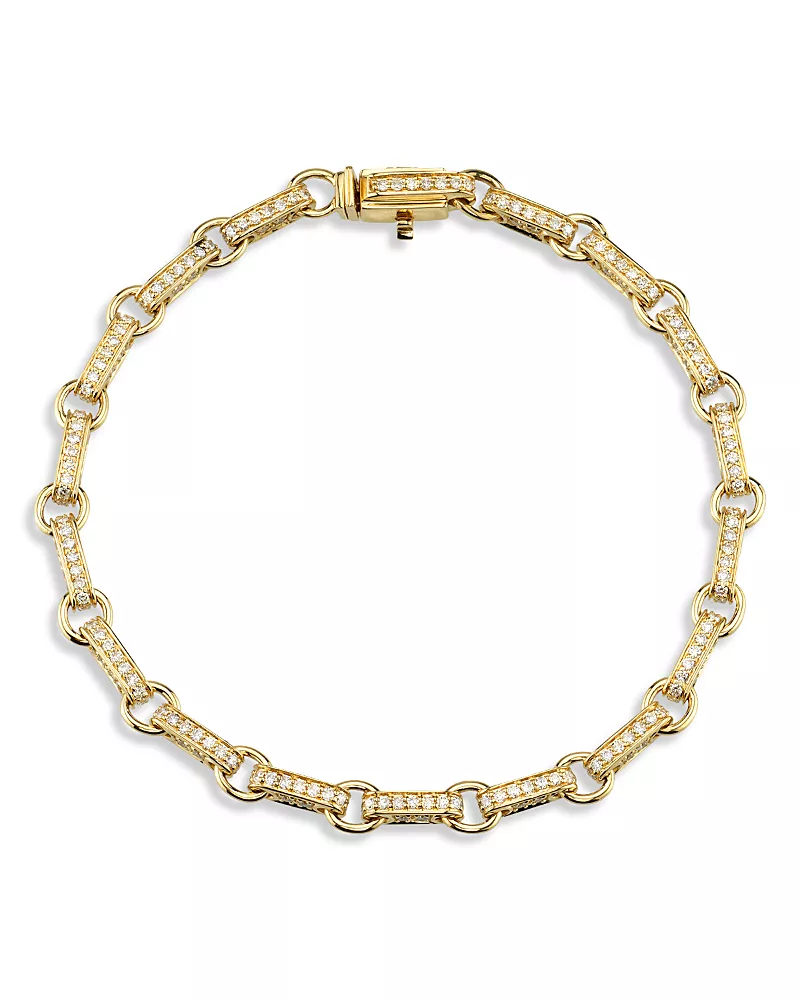 Sydney Evan 14K Yellow Gold The Solara Diamond Bar Link Bracelet