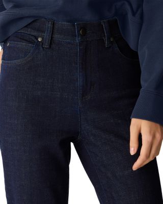 High Rise Slim Ankle Jeans in Deep Indigo