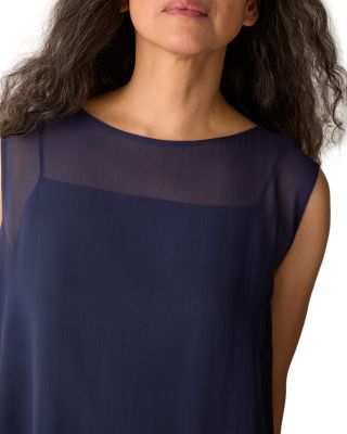 Boat Neck Silk Dress