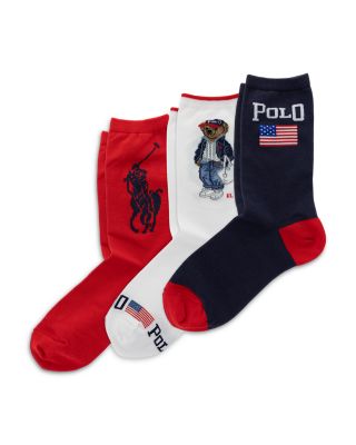 Americana Bear Socks, Pack of 3