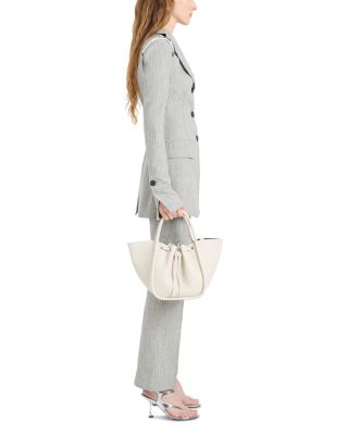 Small Ruched Leather Tote Bag