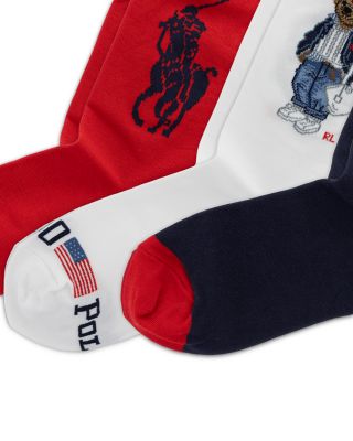 Americana Bear Socks, Pack of 3
