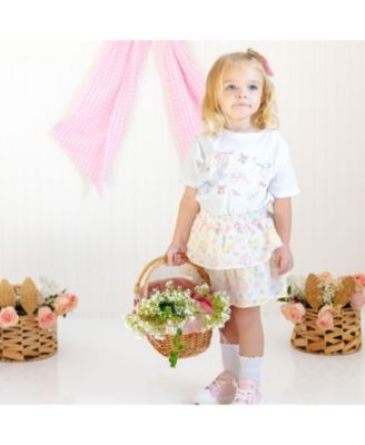 Girls' Floral & Bow Watercolor Short Sleeve T-Shirt - Big Kid