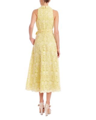 Eyelet Lace Halter Midi Dress
