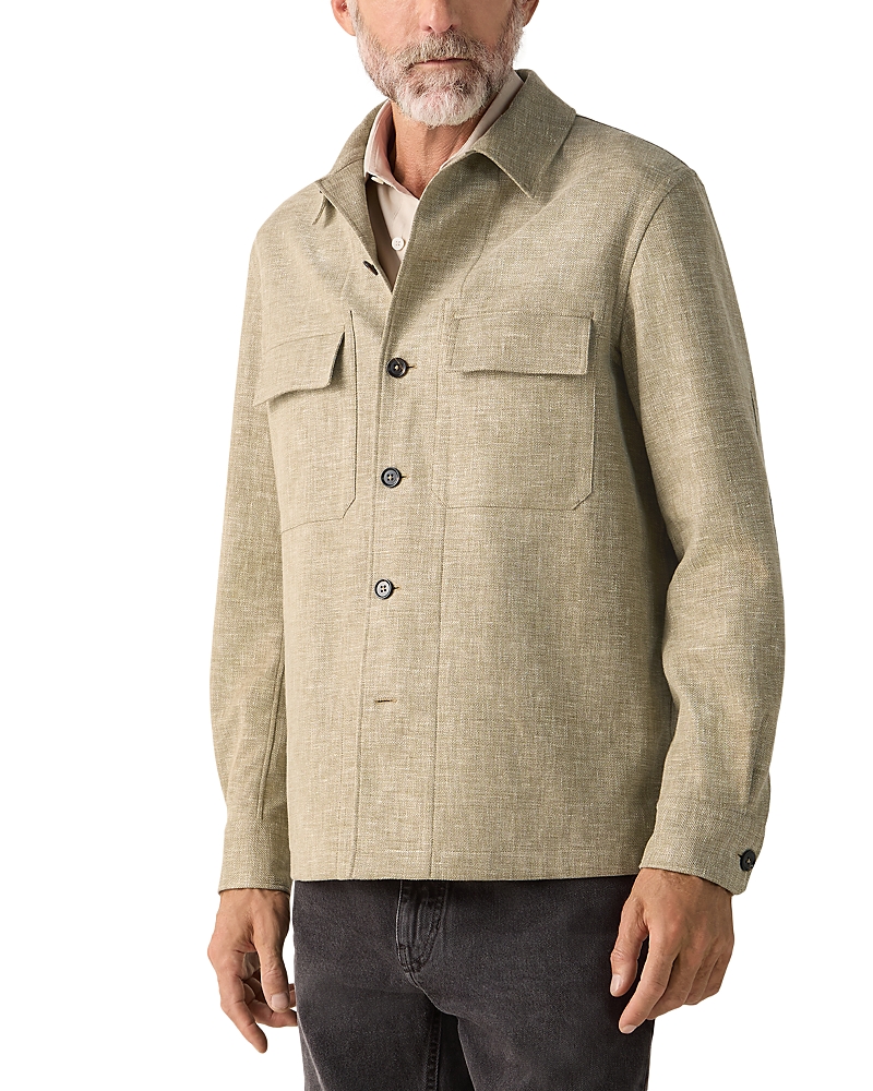 Zegna Crossover Linen Wool & Silk Blend Overshirt