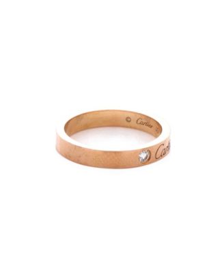  C de Cartier Wedding Band Ring 18K Rose Gold with Diamond