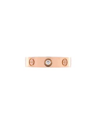  Love Wedding Band 1 Diamond Ring 18K Rose Gold with Diamond