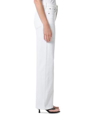 Harper Mid Rise Relaxed Straight Jeans in Whitewash