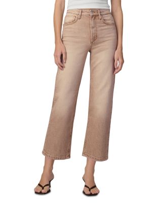The Margot High Rise Cropped Straight Jeans in Washed Tan