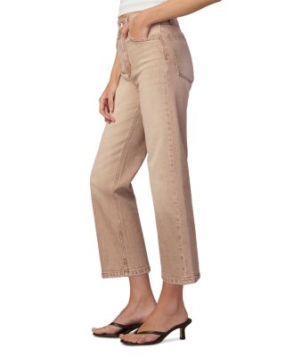 The Margot High Rise Cropped Straight Jeans in Washed Tan