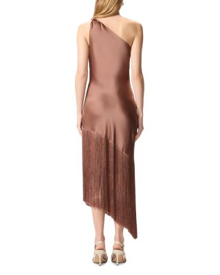 Kiwi Satin Fringe Dress