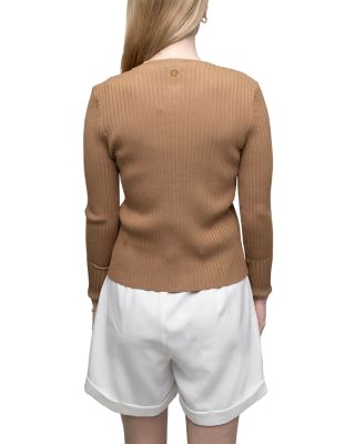 Ribbed Knit Cardigan Sweater 