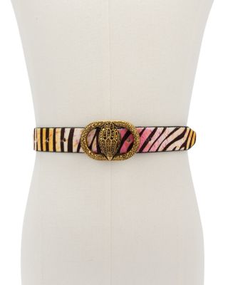 Women's Chelsea Rainbow Zebra Print Calf Hair Belt