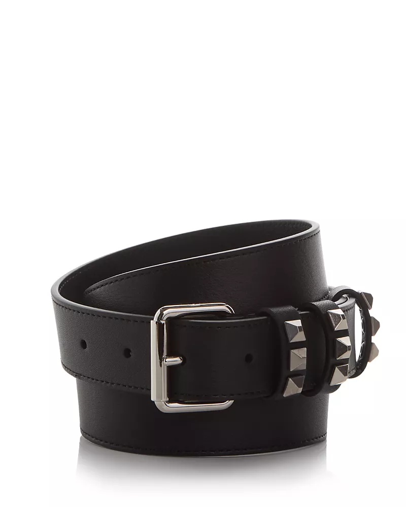Valentino Garavani Men's Flaneuse Rockstud Leather Belt