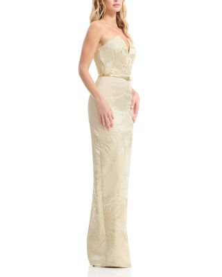 Kahlani Draped Belted Sheath Gown