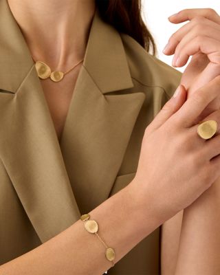 18K Yellow Gold Siviglia Textured Disc Chain Bracelet