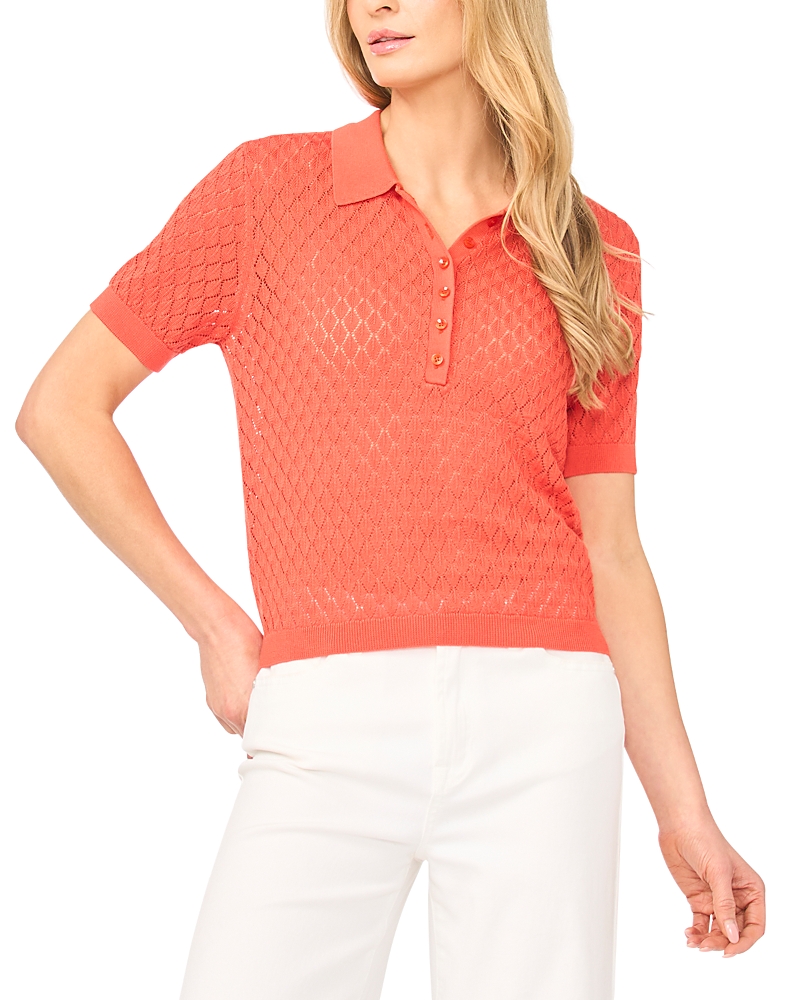 Ted Baker Clara Short Sleeve Pointelle Polo Shirt