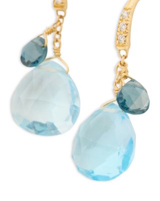 Marco Bicego 18K Yellow Gold Paradise Blue Topaz & Diamond Drop Earrings