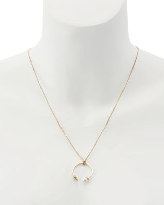 Hazel Imitation Pearl Spike Pendant Necklace, 26-28"