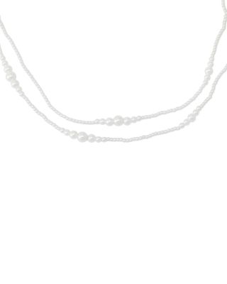 Hazel Imitation Pearl Layered Necklace, 16-18"