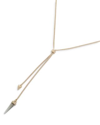 Hazel Crystal Spike Lariat Necklace, 28"