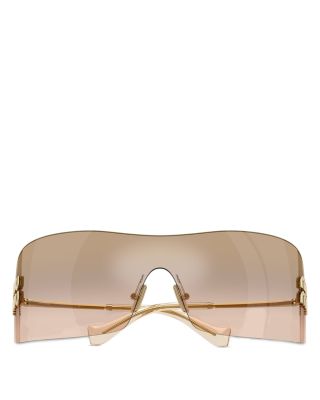 Rectangular Shield Sunglasses, 144mm