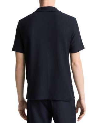 Macro Honeycomb Cabana Johnny Collar Shirt