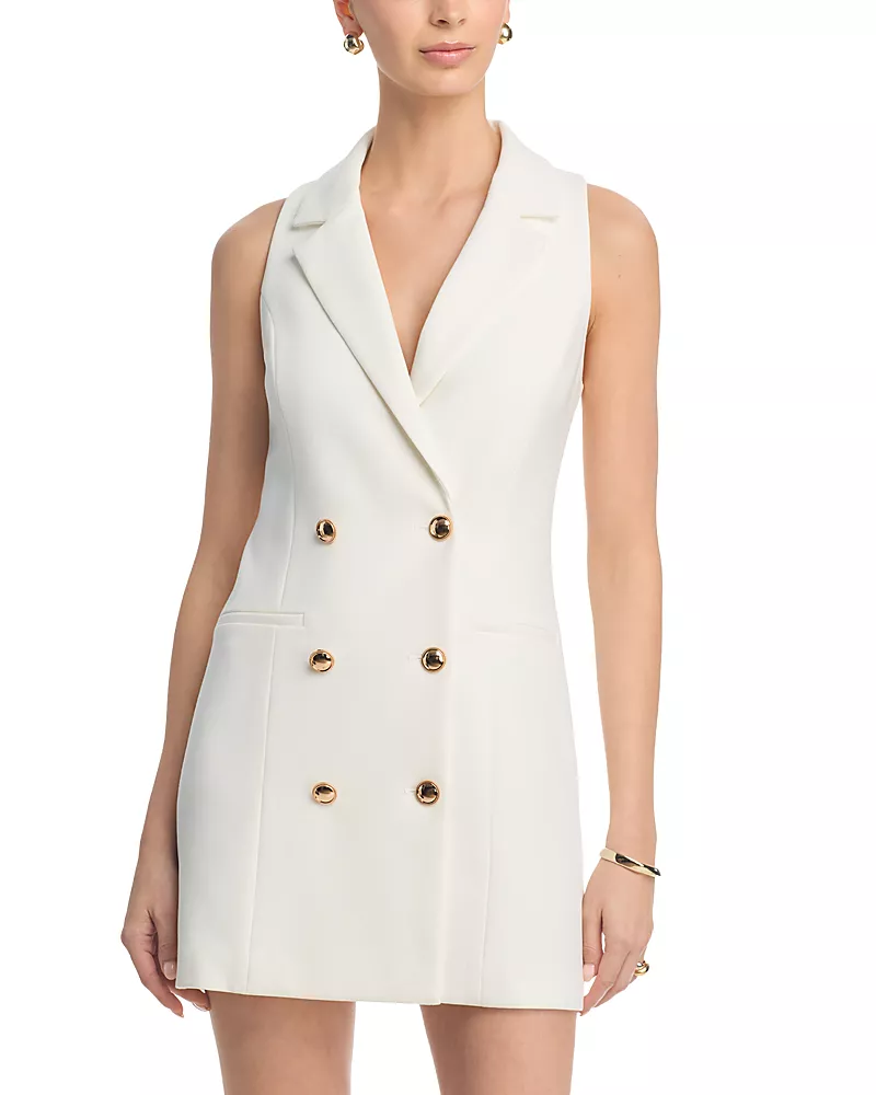 French Connection Whisper Double Breasted Halter Minidress