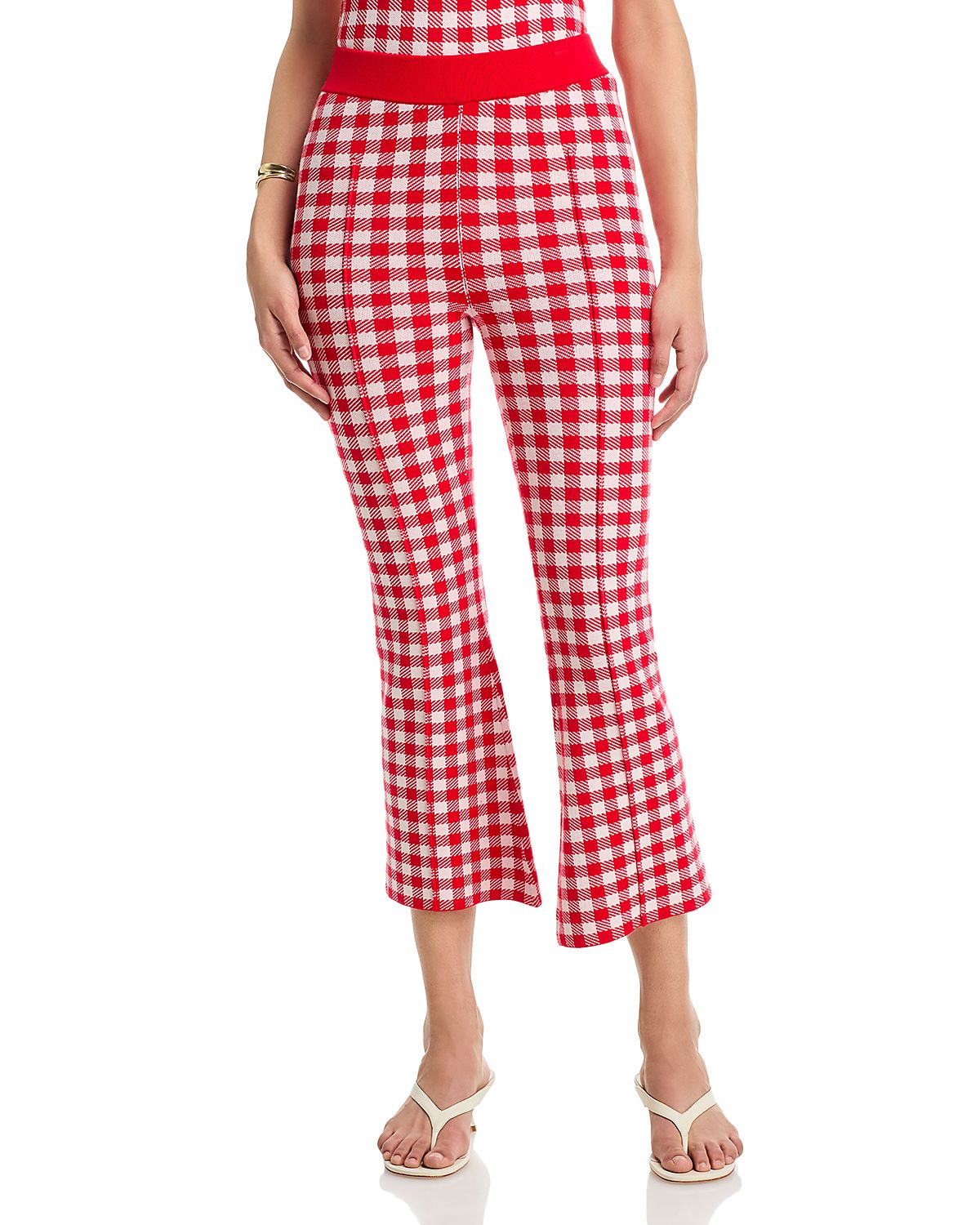 Aqua Gingham Knit Pants - Exclusive