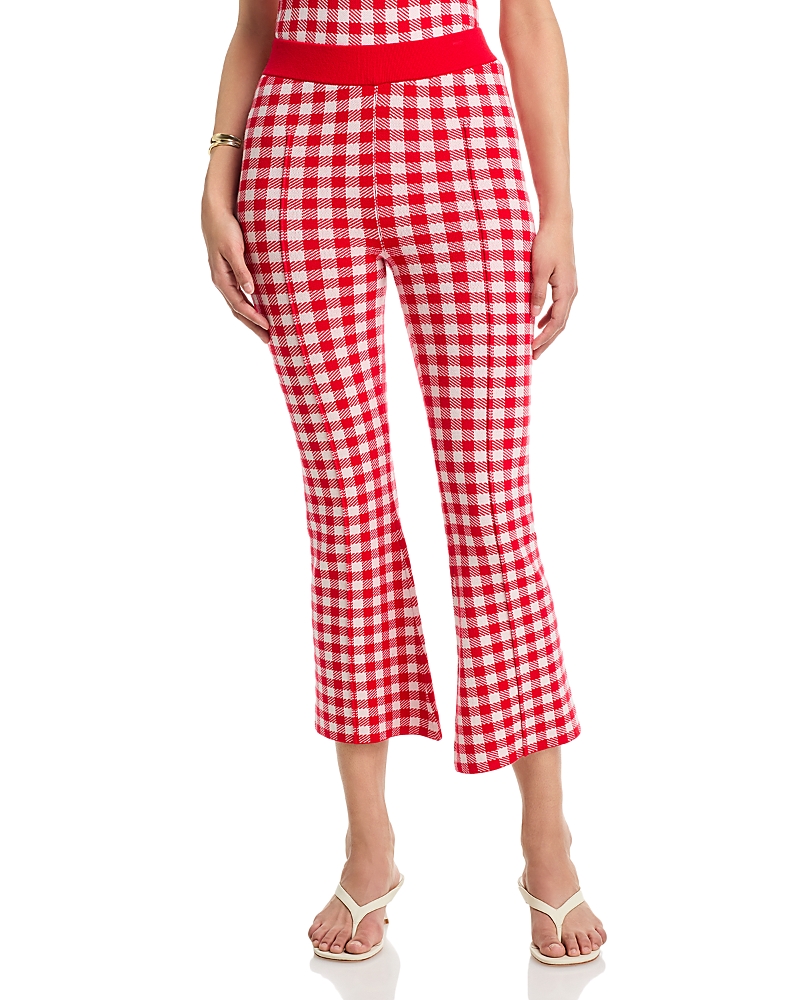 Aqua Gingham Knit Pants - Exclusive