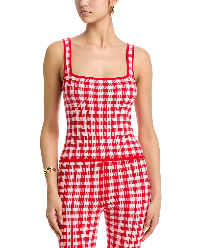 Aqua Gingham Knit Top - Exclusive
