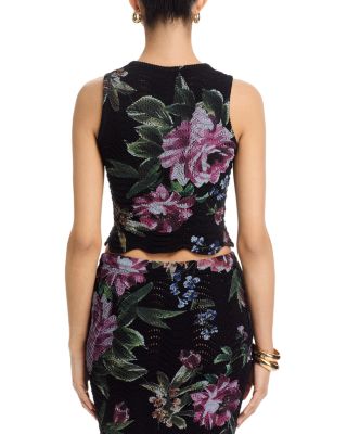 Floral Sweater Knit Tank Top - Exclusive