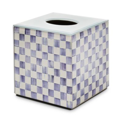 Violet Check Glass Boutique Tissue Cover