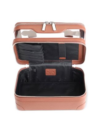 Double Decker Leather Cosmetic Bag