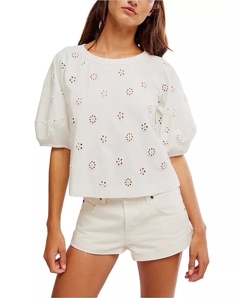 Free People Jessie Eyelet Tee