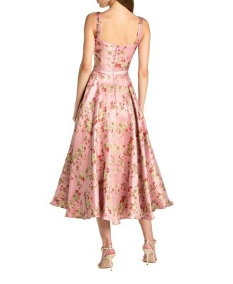 Sleeveless Brocade A Line Midi Dress