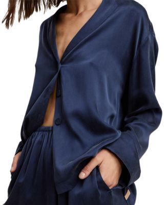 Silk Long Sleeve Pant Set