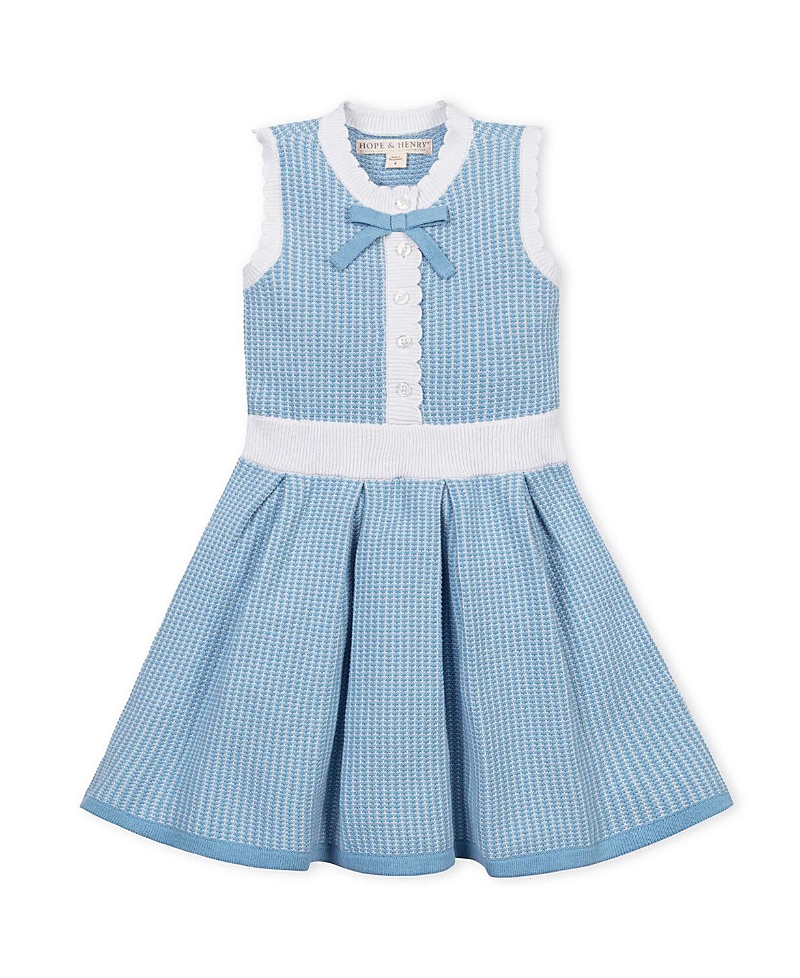 Hope & Henry Girls' Organic Button Front Tank Sweater Dress - Little Kid, Big Kid