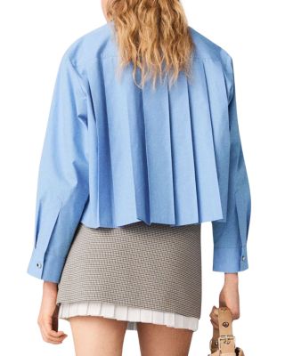 Pleated Skirt with Poplin Details