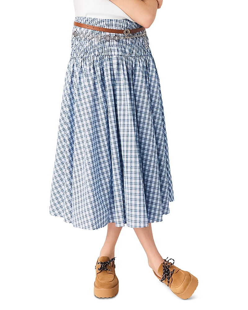 Maje Rhinestone Cotton Maxi Skirt