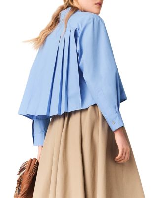 Pleated Back Embroidered Shirt