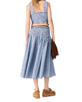 Smocked Rhinestone Cotton Top 