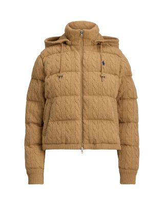 Cable Knit Wool Cashmere Quilted Jacket
